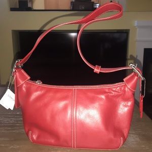 Coach Cherry Red Small Hobo Shoulder Purse